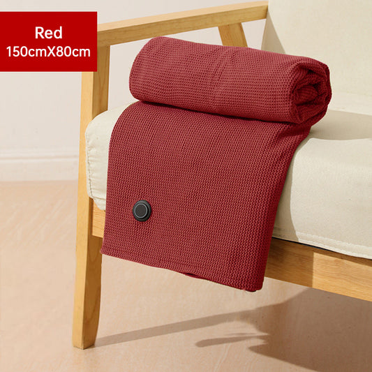 Portable USB electric blanket with 3 heat settings, machine washable design. Ideal for home, office, or travel use.