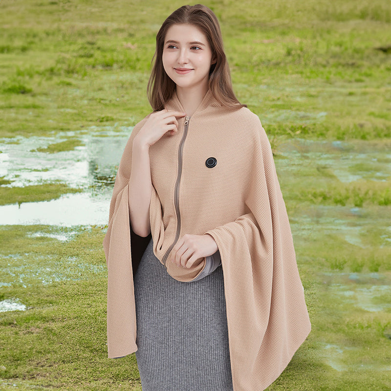 Portable USB electric blanket with 3 heat settings, machine washable design. Ideal for home, office, or travel use.